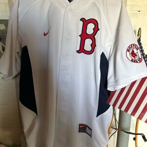 White and Red Nike Baseball Jersey